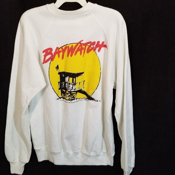 Vintage 90s Crewneck Sweatshirt Baywatch Pamela Anderson XL White - Picture 1 of 7